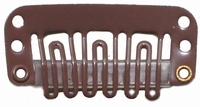 Hairclip 24 mm, 6-dents, Couleur: Brun