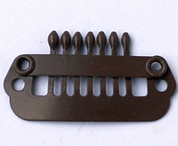 Hairclip 24 mm., 7-teeth, Colour: Brown