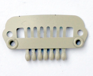 Haarclip 24 mm., U-shape 6-teeth, Kleur: Blond