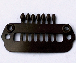 Haarspange 24 mm, 6-Zähne, Farbe: Dunkel Braun