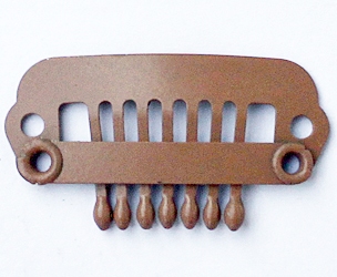 Hairclip 24 mm., 6-teeth, Colour: Light brown