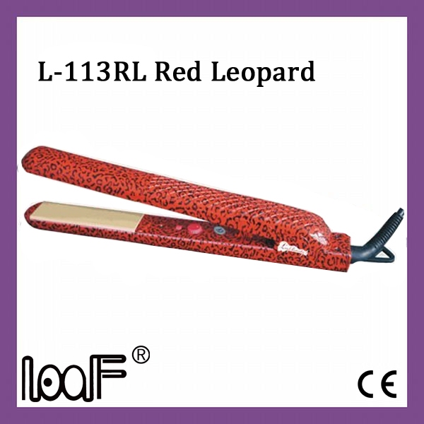 Ceramic Straightener, Color: Red Leopard