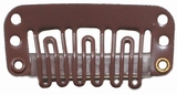Haarspange 28 mm, 6-Zähne, Farbe: Braun