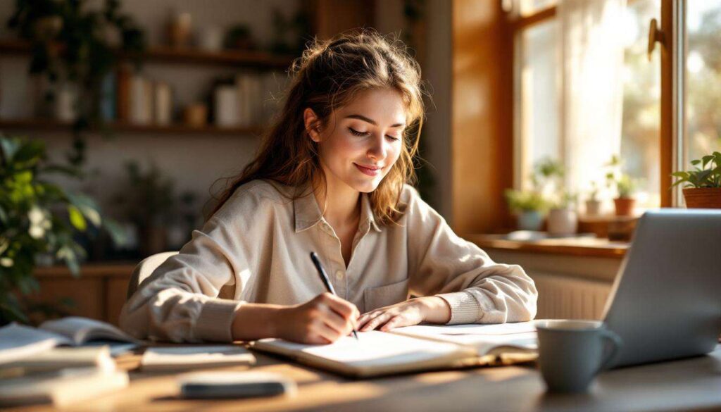 Eine studentin teilt wie sie mit journaling prufungsstress reduziert und klarer denkt