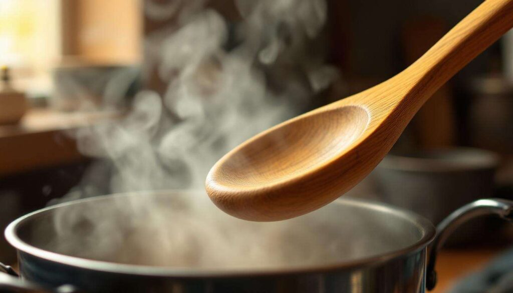 Ein Holzlöffel über dem Topf: Der Trick gegen Überkochen, den Omas kannten